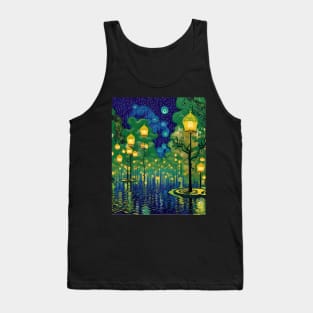 Magic Lantern Lighting Lake Water Pond Reflection Watercolor Tank Top